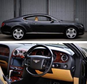 Bentley Continental GT Coupe Classic Car Hire in South Africa